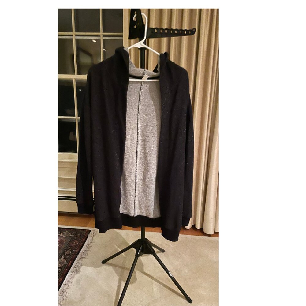 Old Navy Kids Black Glitter Open-Front Cardigan Hoodie | XXL (16)